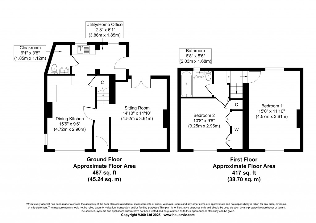 Floorplans For Meadow Lane, 61 Meadow Lane, Cononley