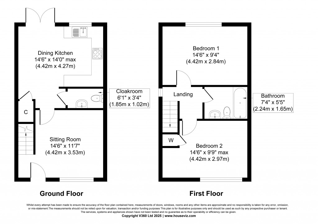 Floorplans For Meadow Lane & 2 Meadow Close, Cononley