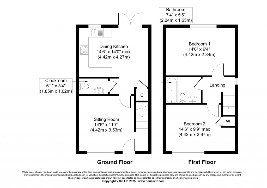 Floorplans For Meadow Lane & 2 Meadow Close, Cononley