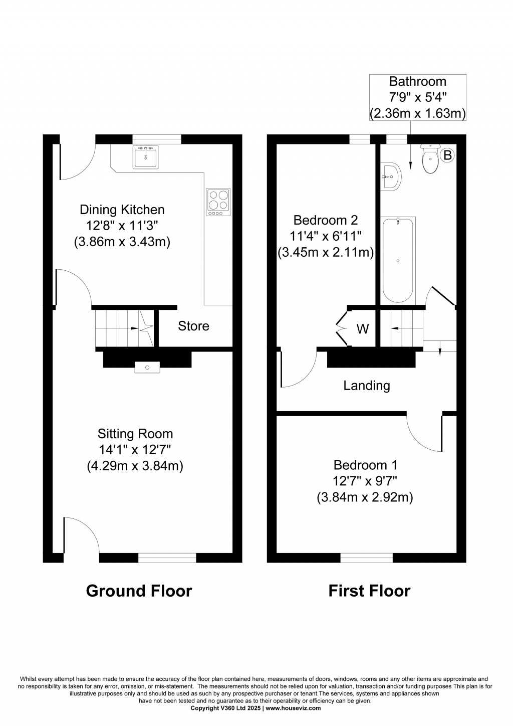 Floorplans For Higher Hartley Street, Glusburn