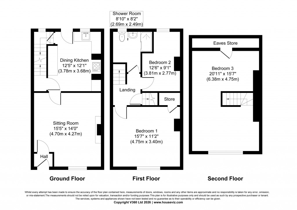 Floorplans For King Edward Street, Sutton-in-Craven