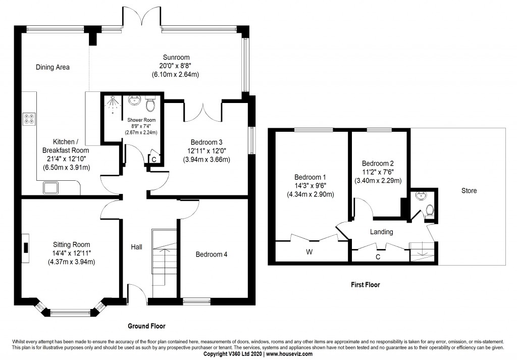 Floorplans For Hall Drive, Sutton-in-Craven